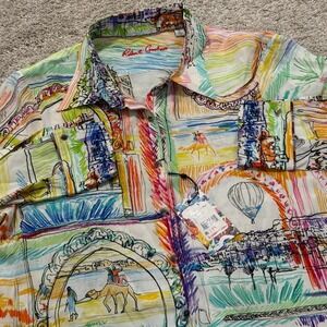 NWT Robert Graham Sketch Print Shirt | Multicolor Moroccan Scenes | Size L
